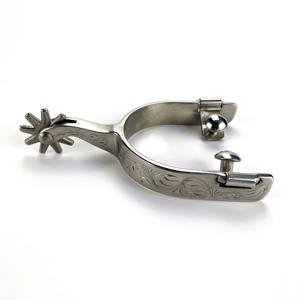 เดือยขี่ม้าแบบตะวันตกสำหรับมืออาชีพ พร้อมลวดลายดอกไม้เคลือบเงิน - Product Image 6