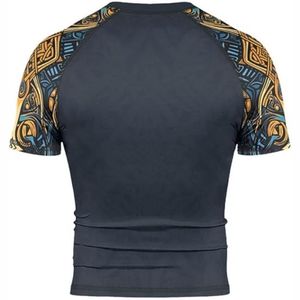 เสื้อรัดกล้ามเนื้อ MMA ระบายอากาศได้ดี สั่งทำได้ตามต้องการ สำหรับการต่อสู้ ผลิตจากผ้าสแปนเด็กซ์/โพลีเอสเตอร์ แขนสั้น สำหรับผู้ชาย ขายส่ง - Product Image 6