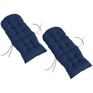 Set di due cuscini per sedie blu navy antiscivolo per esterni - Product Image 5