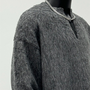 Suéter de Punto Henley Elegante para Hombre, Manga Larga, Cierre de Botones, Cálido, Cómodo, Informal, Ropa de Invierno, Venta al Por Mayor - Product Image 2
