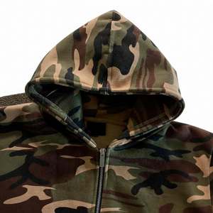 Sudadera con capucha y cremallera de camuflaje para hombre, sudadera con capucha de manga larga, chaqueta informal estilo streetwear, ropa al por mayor - Product Image 5
