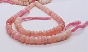 Perles rondes lisses en opale rose naturelle ombrée AAA, 8-9 mm, perles en opale rose de 8 pouces, perles rondes ombrées en opale rose pour bijoux - Product Image 3