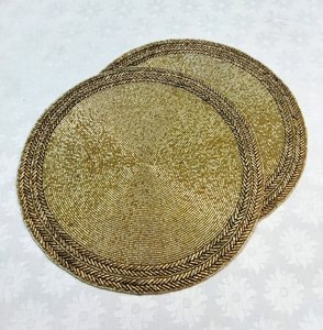 Handmade Beaded Round Placemat Embroidered <b>Table</b> <b>Mat</b> Eco Friendly Decorative Place <b>Mat</b> for Wedding Home Banquet Party - Product Image 1