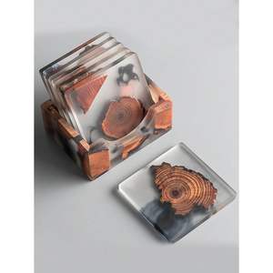 Posavasos de Resina y Madera Hechos a Mano para Uso Diario con Bebidas, para Artículos Promocionales - Product Image 1