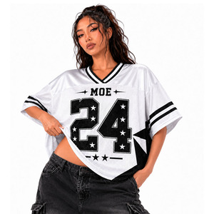 Maillot de football américain unisexe surdimensionné personnalisé pour l'été – Logo et numéro thermocollés de qualité supérieure, T-shirt en maille à séchage rapide OEM - Product Image 1