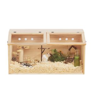 Grande criceto siberiano piccoli conigli naturale-medio trasparente in legno gabbia di criceto piccolo Habitat animale Hutch - Product Image 1