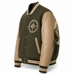Veste de baseball personnalisée de qualité supérieure, corps en laine, manches en cuir, veste universitaire streetwear, veste d'équipe brodée - Product Image 2