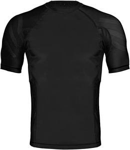 Custom Gym Nylon Jersey Rash Guard With Moisture Wicking Underarm Gusset And Custom Artwork Short Sleeve <b>Compression</b> <b>Shirt</b> - Product Image 5