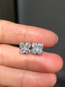 Hot Selling Moissanite Round Cut Diamond Stud Floral <b>Earrings</b> For Women's 925 <b>Silver</b> Fine Trendy Party Jewelry For Partners - Product Image 1