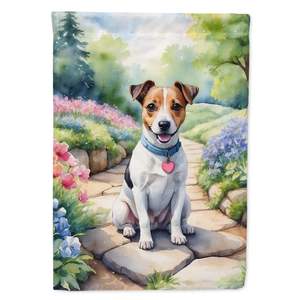 Multicolor Jack Russell Terrier Spring Path Garden Flag Buzón Decorativo Patio Banner para Patio Obra de arte y camas de flores - Product Image 1