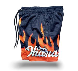 Pantalones Cortos Deportivos de Secado Rápido con Estampado de Llamas para Hombre, Sublimación, 100% Poliéster, Cintura con Cordón, Diseño Personalizado - Product Image 3