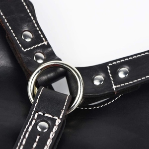 Adjustable Genuine Leather <b>Dog</b> <b>Harness</b> for Small <b>Medium</b> and Large <b>Dogs</b> with Metal Buckles Rivets and Leash Attachment for Walkin - Product Image 2