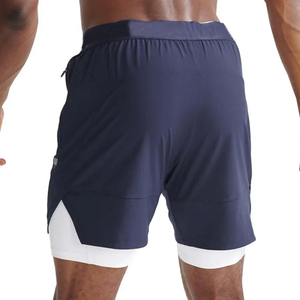 T-shirt en coton rayé pour homme avec short blanc, tenue décontractée d'été, respirant, taille à cordon de serrage, style bermuda mi-long - Product Image 4