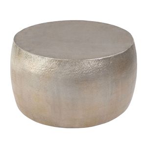 Table basse ronde large martelée et lisse, en métal industriel fait main, finition antique, pour salon, table d'appoint - Product Image 4