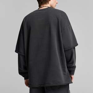 Sudadera con Capucha para Hombre, Negra, de Manga Larga, con Estampado Digital, de Forro Polar, Corte Regular, Estilo Casual Urbano, Cuello Redondo - Product Image 1