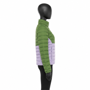 เสื้อแจ็คเก็ตพัฟเฟอร์น้ำหนักเบาสองสีสำหรับผู้หญิง ขายส่ง พร้อมปักโลโก้ตามสั่ง ทรงเข้ารูป บุนวมแบบควิลท์ เสื้อโค้ทกันหนาวสำหรับฤดูหนาวกลางแจ้ง - Product Image 3