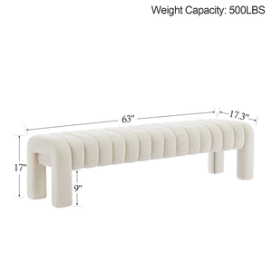 Meubles de maison : Tabouret et ottoman Vietnam Mid-Century Modern en lin, mousse et bois manufacturé, BENCH MD05 - Product Image 5