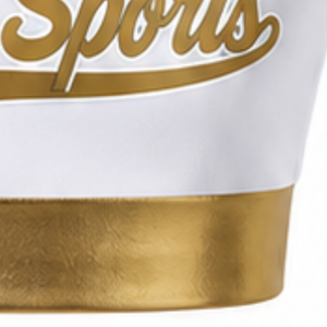 Maillot de cheerleading sans manches sublimé or blanc, tenue de sport athlétique pour l'entraînement et la compétition - Product Image 6