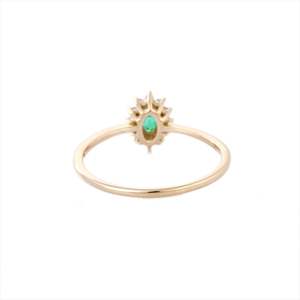 14K Gold Emerald and Diamond Engagement Ring for Women - Product Image 6