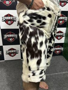 Men's Hair On Cowhide Leather Shorts Animal Print Bermuda Style Synthetic Latex Style Clubwear <b>Hot</b> <b>Pants</b> Sexy Punk Rock - Product Image 5