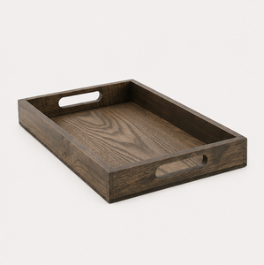 Wholesale <b>Small</b> Rectangular Ash Wood Serving Tray With Built-In Handles Eco-Friendly Rustic Decorative Tray For <b>Coffee</b> <b>Table</b> - Product Image 1