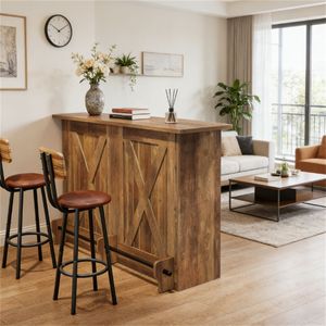 Mobile Bar da Casa con Tavolo, Armadietto per Caffè e Vino, Ideale per l'Intrattenimento - Product Image 1