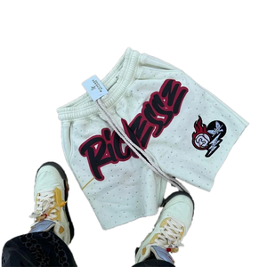Shorts en molleton 100 % coton pour homme, style vintage, effet usé, délavé au soleil, avec logo personnalisé, en tissu French Terry, maille vierge, délavage à l'acide, style Hip Hop - Product Image 4