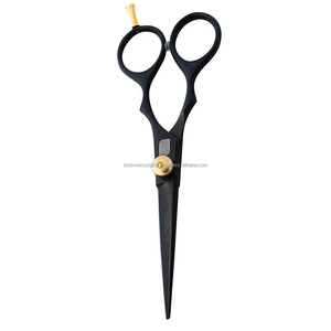Tijeras de Peluquería de Acero Inoxidable con Tornillo Ajustable y Reposa Dedos para Salón de Belleza, Venta al por Mayor, OEM, ODM, Recubrimiento Negro - Product Image 3
