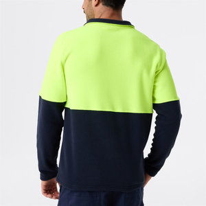 Veste de travail réfléchissante en polaire 100 % polyester imperméable et respirante à col zippé pour homme, haute visibilité, hiver, OEM - Product Image 4