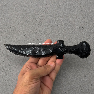 Épée décorative artisanale en obsidienne noire durable, figurine de 8 pouces, lame en pierre naturelle, pièce d'art de collection - Product Image 6