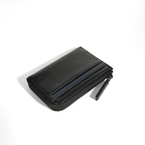 [High Quality] Castello Genuine Vegetable Tanned Leather Unisex Short Card Pouch 8.5x12.5cm Zipper Polyester Lining Fashion - Product Image 4