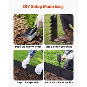 Bordatura per Giardino in Acciaio Zincato, Confezione da 6, 40 x 10 Pollici, Resistente, con 8 Clip di Montaggio, Accessorio per Giardino e Terrazza - Product Image 5