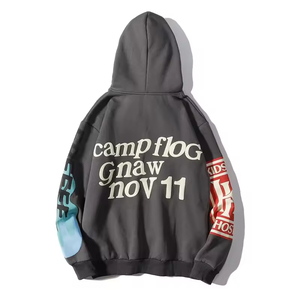 Hoodies d'hiver à prix abordable, 100% coton, imprimés en relief, noirs, grammage lourd, avec logo personnalisé et broderie 3D, vente en gros USA UK - Product Image 5