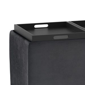 Avalon asted Black Storage Ottoman elegante sgabello e collezione Ottoman - Product Image 3