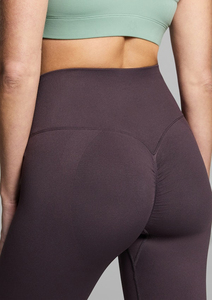 Leggings de yoga taille haute sans couture, longueur intégrale, couleur unie, pantalon de fitness pour femme, élasthanne, nylon, taille élastique - Product Image 4