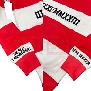 Chemise de rugby pour homme en toile 100 % coton unie à manches longues avec logos brodés en chenille, respirante, idéale pour les événements formels et les soirées de gala - Product Image 5