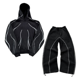 Conjunto Deportivo de Dos Piezas para Hombre, Personalizado al por Mayor, OEM, 140 Gramos, Ligero, Cintura Elástica, Nylon, Estilo Hip Hop, Corte Holgado, con Ribete en Contraste - Product Image 6