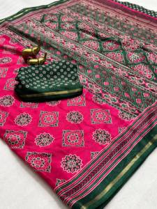 Sari en tissu numérique de qualité supérieure pour femmes, tissu doux, vêtement ethnique tendance avec pièce de blouse - Product Image 3