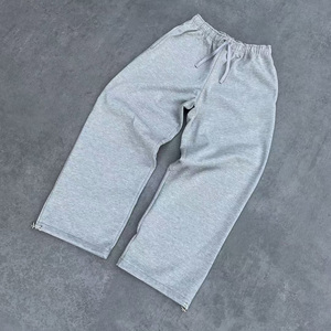 Men's Slim Fit Lightweight Corduroy Lined Sweatpants <b>Elastic</b> Waist Button Decoration Wide Straight Leg Casual Vintage Flat - Product Image 3