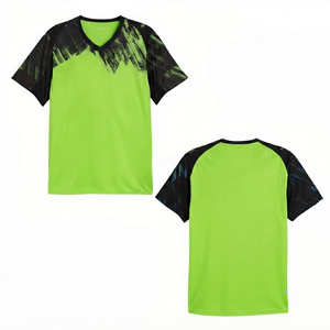 DROGEN EXPORTS Conjunto de Camiseta de Fútbol para Niños Unisex Verde Lima, 100% Poliéster, Transpirable, Absorbe la Humedad, Impresión Digital, Secado Rápido - Product Image 1