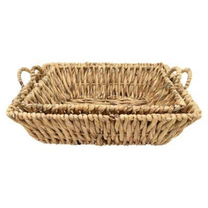 Cesta de almacenamiento de jacinto de agua circular tejida hecha a mano duradera, cocina personalizable ecológica de Vietnam - Product Image 6