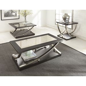Tavoli occasionali contemporanei in stile audace espressione forme morbide e fluenti piani in vetro Merlot ciliegio mobili da soggiorno - Product Image 3