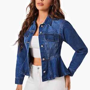 Innovative Fashion Piece Tailored Silhouette Breathable Fabric Smooth Finish <b>Elevated</b> Comfort Unique Styling Women Denim Top - Product Image 3