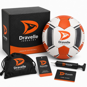 Ballon de football personnalisé cousu à la main |   Ballon de football en cuir PU premium, 32 panneaux, taille 5 |   Entraînement professionnel pour matchs de club, vente en gros - Product Image 3
