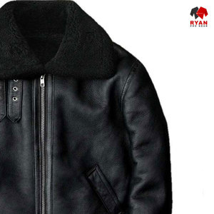 แจ็คเก็ตหนังแท้แบบกำหนดเองสำหรับผู้ชาย ยี่ห้อ Ryan Pro Gear เนื้อผ้านุ่มสบาย ระบายอากาศได้ดี พร้อมโลโก้แบบกำหนดเอง ดีไซน์ OEM - Product Image 6