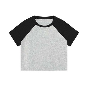 Street Style Raglan Sleeve T-Shirt Crew Neck Short Sleeve Regular Fit Knitted Cotton Casual Spring Summer Breathable - Product Image 6