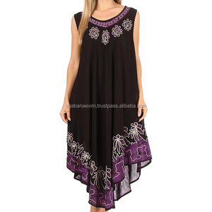 Luxury Embroidered Beach Sleeveless <b>Dress</b> <b>Maxi</b> Made in India <b>Maxi</b> <b>Dress</b> Ladies Embroidered Casual Batik Apparels - Product Image 3