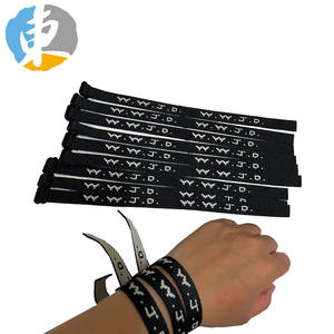 Brazaletes tejidos que brillan en la oscuridad WWJD negro luminoso ¿Qué haría Jesús? jacquard - Product Image 5