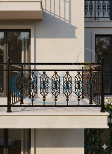 Barandillas Modernas de Aluminio y Hierro Fundido para Balcón y Escaleras, Diseño sin Marco, Resistentes al Óxido, al Agua y a los Rayos UV - Product Image 4