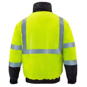 Veste matelassée réversible imperméable pour homme, style urbain, réfléchissante pour la sécurité routière, avec empiècements en toile sur le devant - Product Image 4